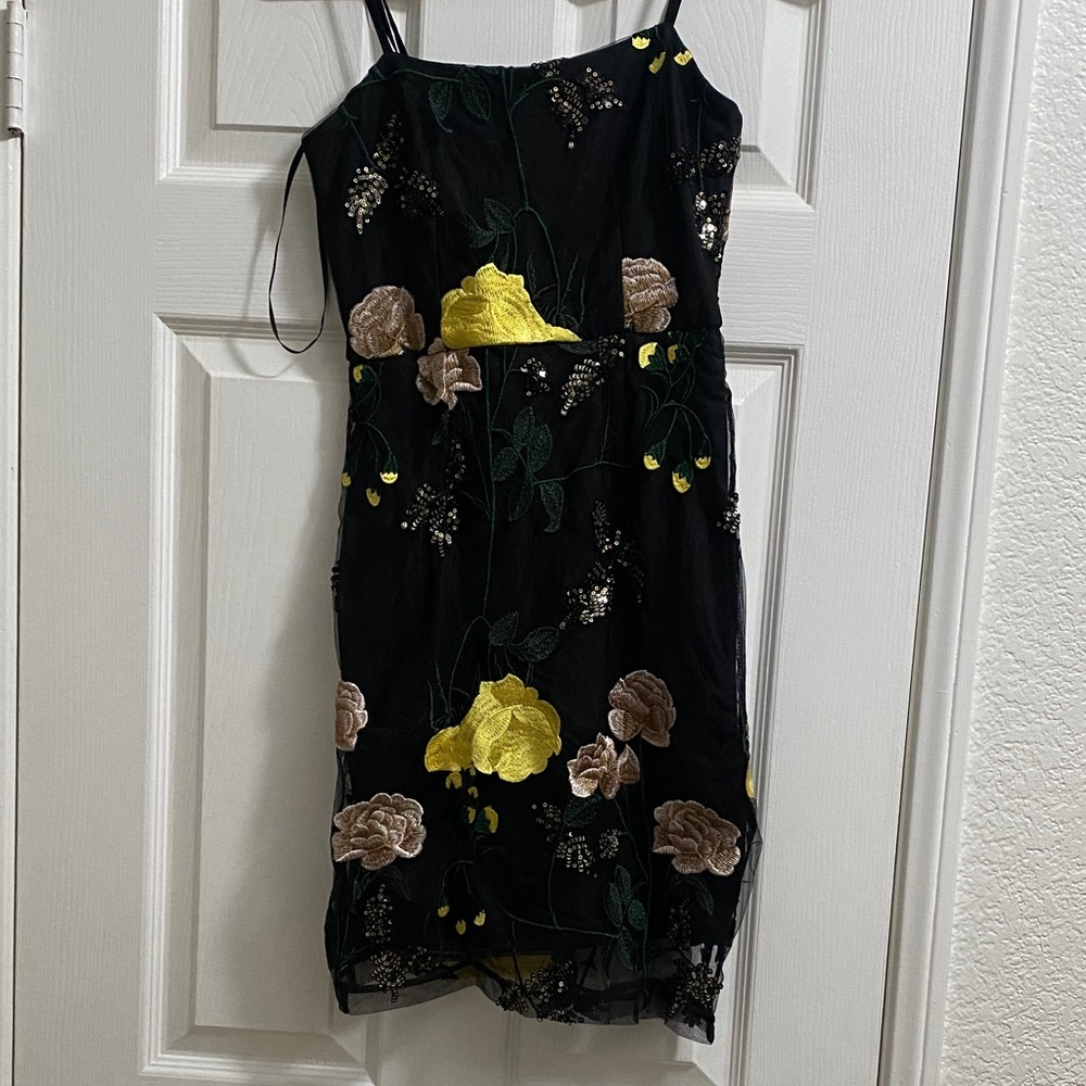 Lulu's Black Floral Embroidered Mini Dress - Picture 6 of 9